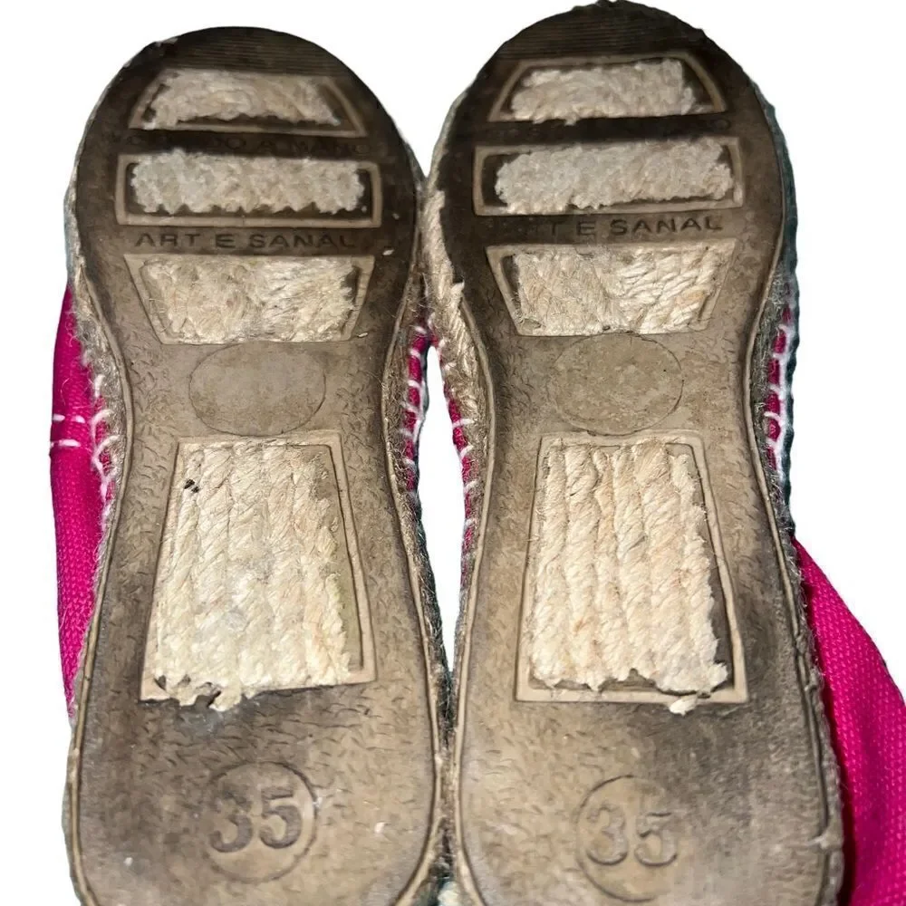 Cosido A Mano Bright Pink Espadrille‎ flats EU size 35 / US size 5