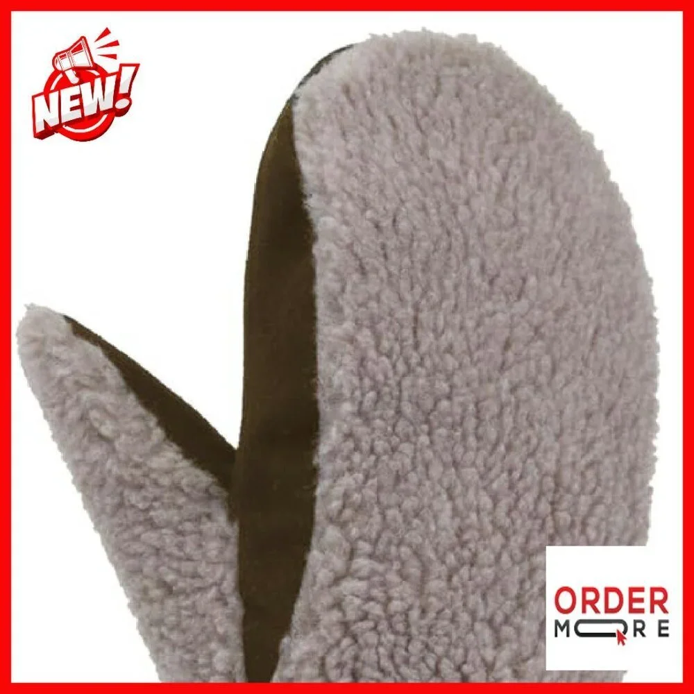 Women's Sherpa Mittens, Pre-Curved Construction, Pull-On Style