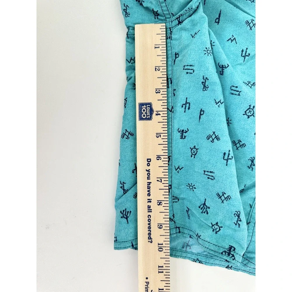 Patagonia Board Shorts Men's 28 Swim Surf Drawstring Cactus Print Blue‎