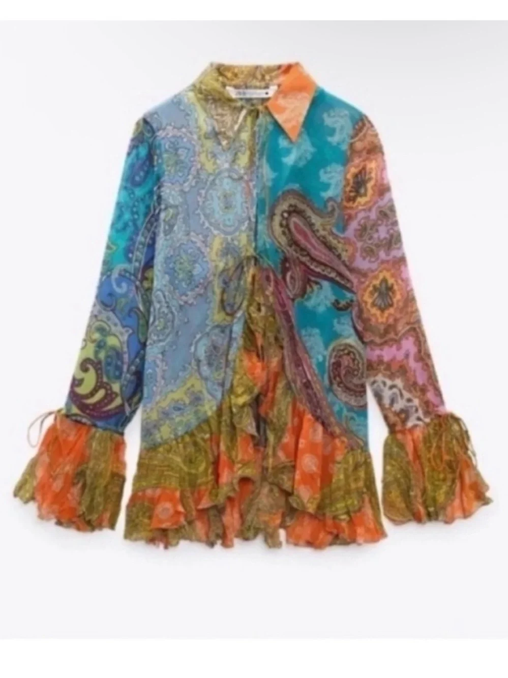 Zara printed ruffled