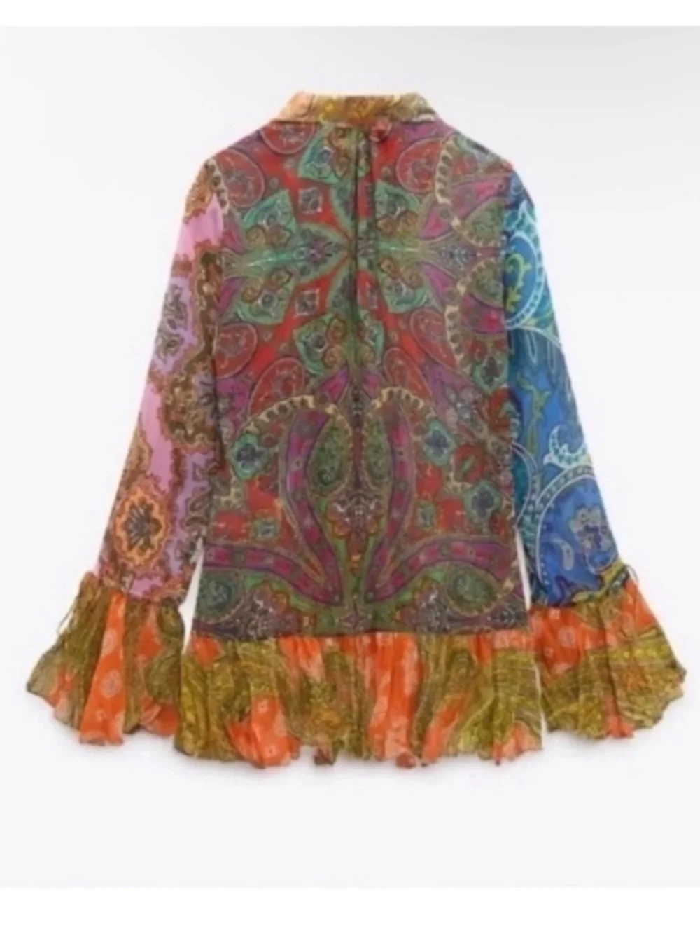 Zara printed ruffled