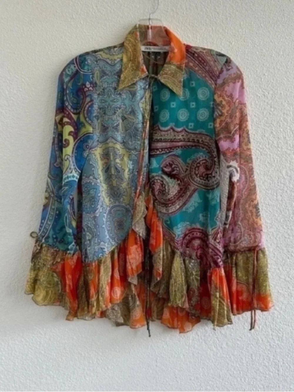 Zara printed ruffled