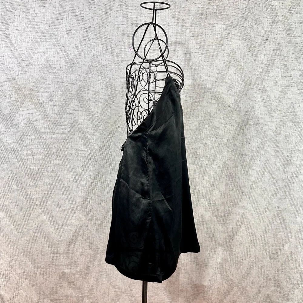 Free People Darling mini black slip dress with rhinestones size XS