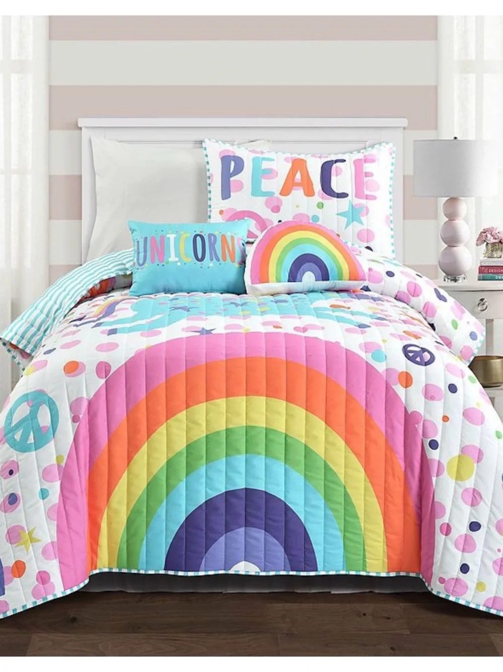 Lush Decor Twin Unicorn/Rainbow Bedding set