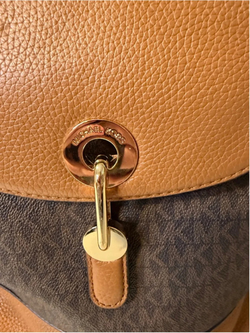 Women's Michael Kors Brown Tan Monogram Backpack One Size