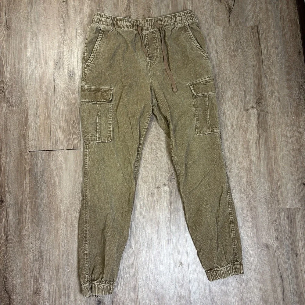 Aeropostale Cargo Corduroy Jogger Pants Womens Medium 100% Cotton Brown