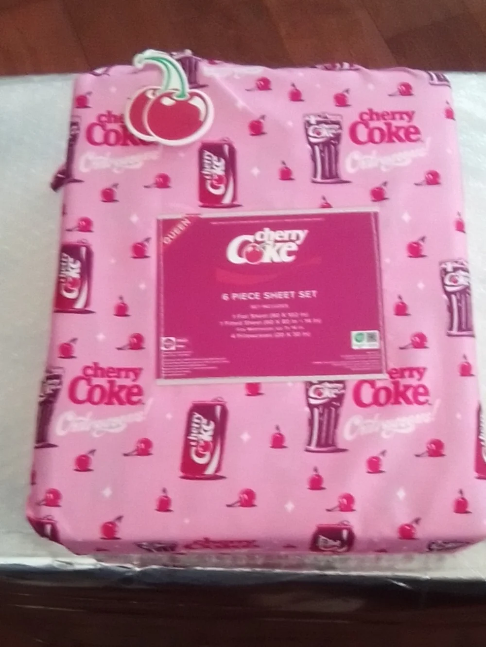 Coca Cola Cherry Coke Pink Printed Home Bedding Sheet Set