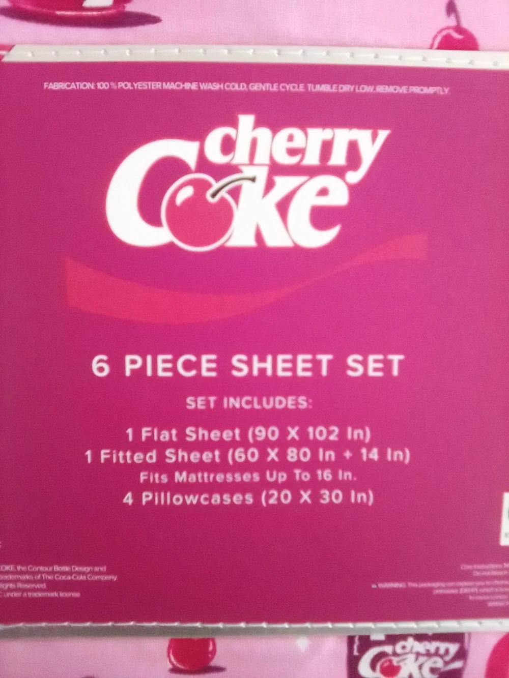 Coca Cola Cherry Coke Pink Printed Home Bedding Sheet Set