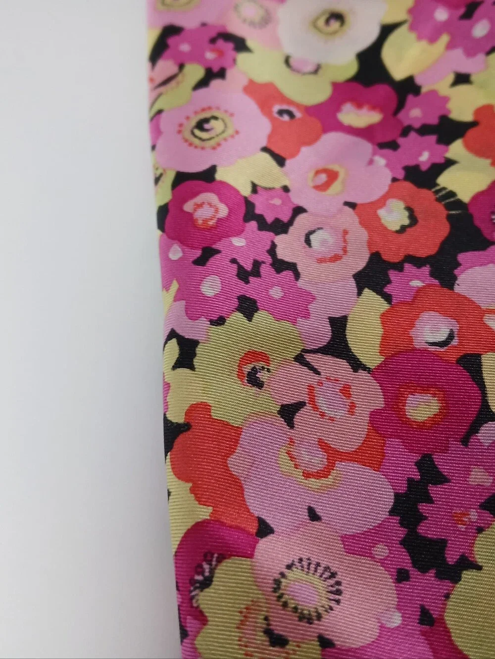 Echo Floral Silk Scarf in Pink, Yellow & Black