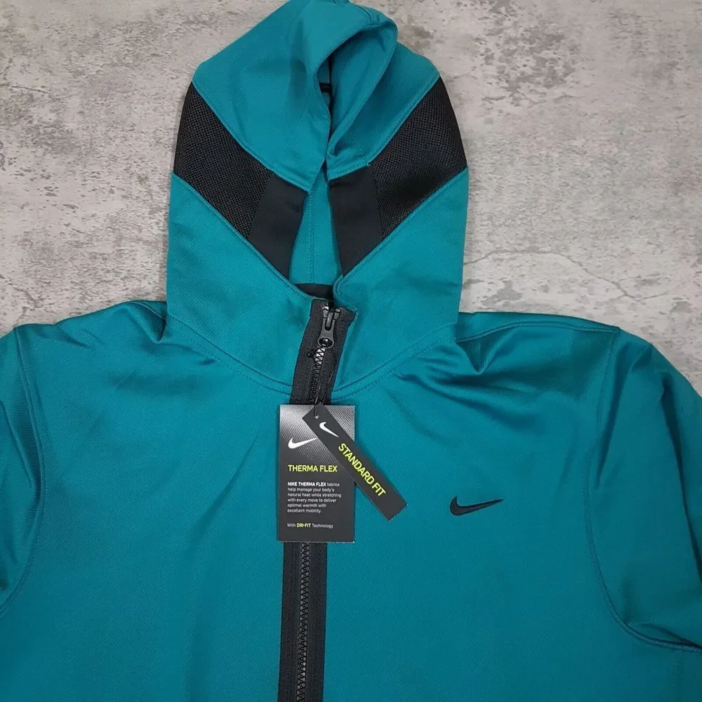 NIKE Therma‎ Flex Showtime Full Zip Hoodie Jacket Mens Size MEDIUM Teal Green