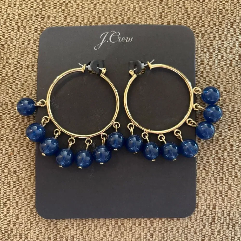 J.Crew | Beaded Hoop Earrings | 2” Length