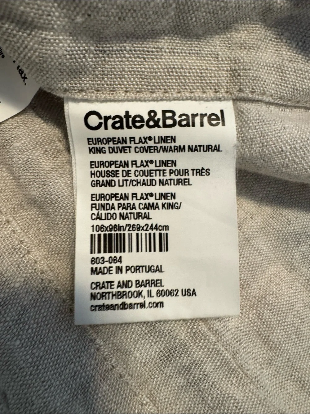 Crate&Barrel washed linen