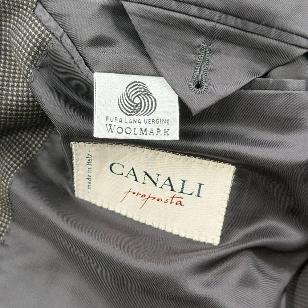 Canali Boyd's Suit Mens 42R 36x29 Gray Wool Textured Blazer Cuff Pant Italy Made