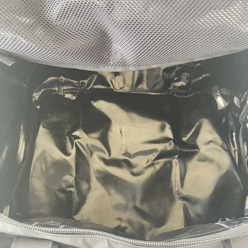 The North Face Black Duffel Bag with White Logo