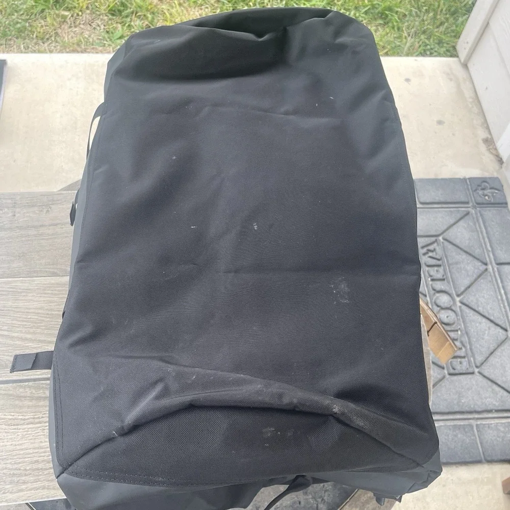 The North Face Black Duffel Bag with White Logo