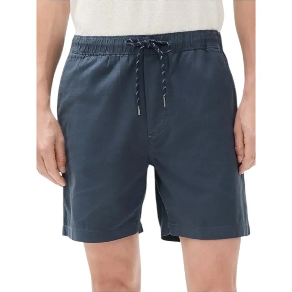 Faherty Men’s Size S Navy Blue Nights Flat Front Essential Drawstring 6” Shorts