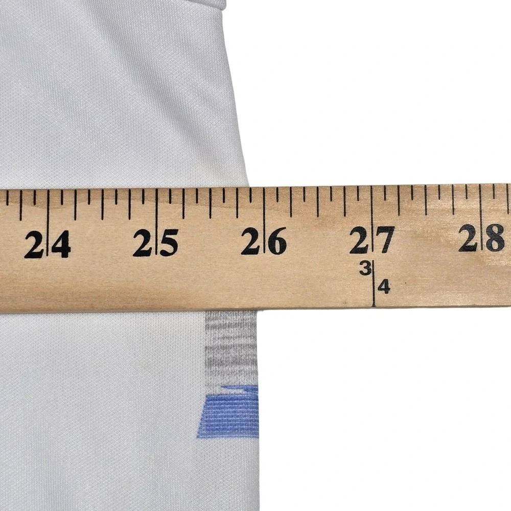ADIDAS All Over Print Golf Polo Shirt HR7998 White Blue Fusion Gray Men's Sz XXL