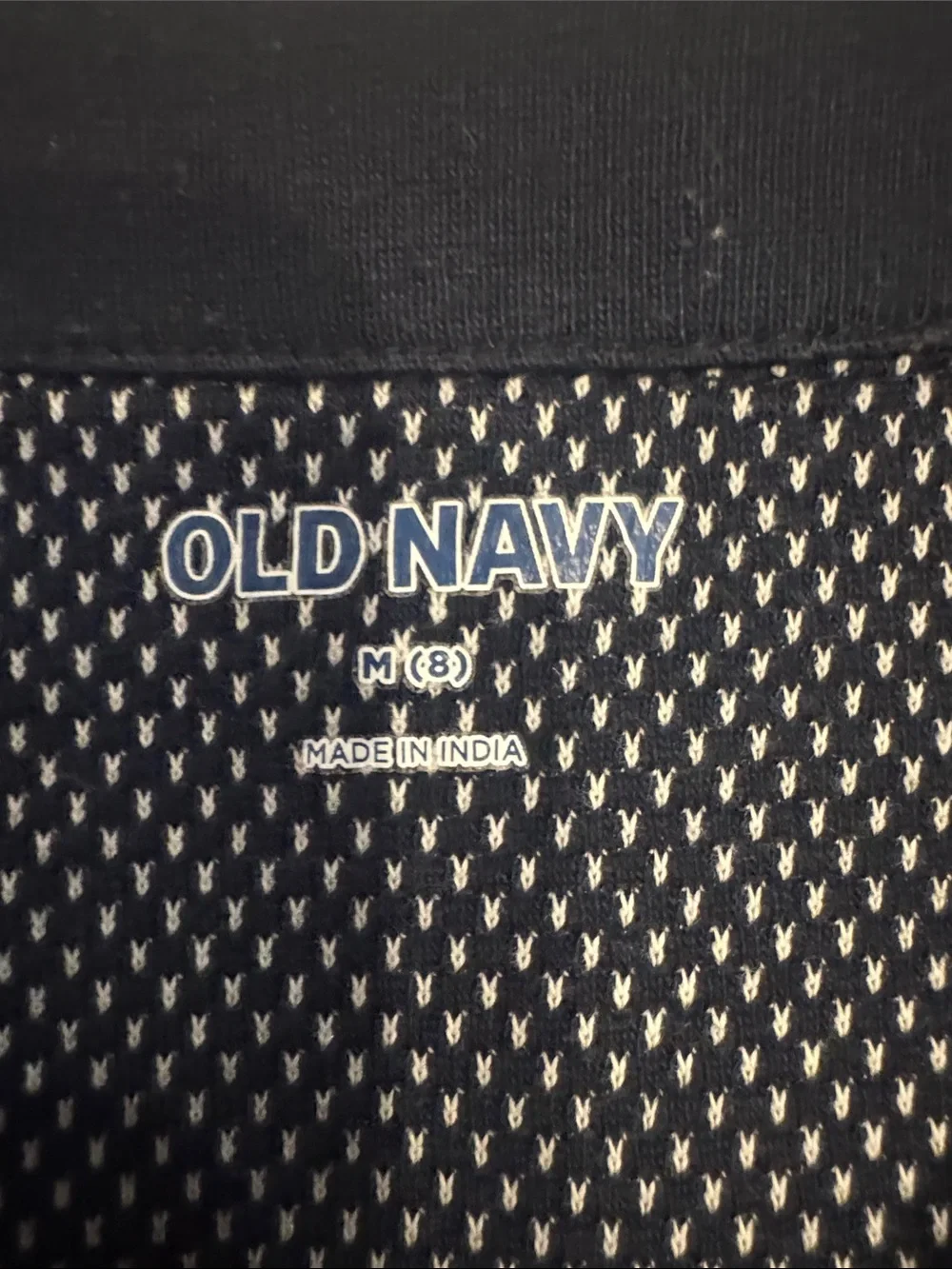 Old Navy Navy & White Short-Sleeve Textured Polo Size 8B