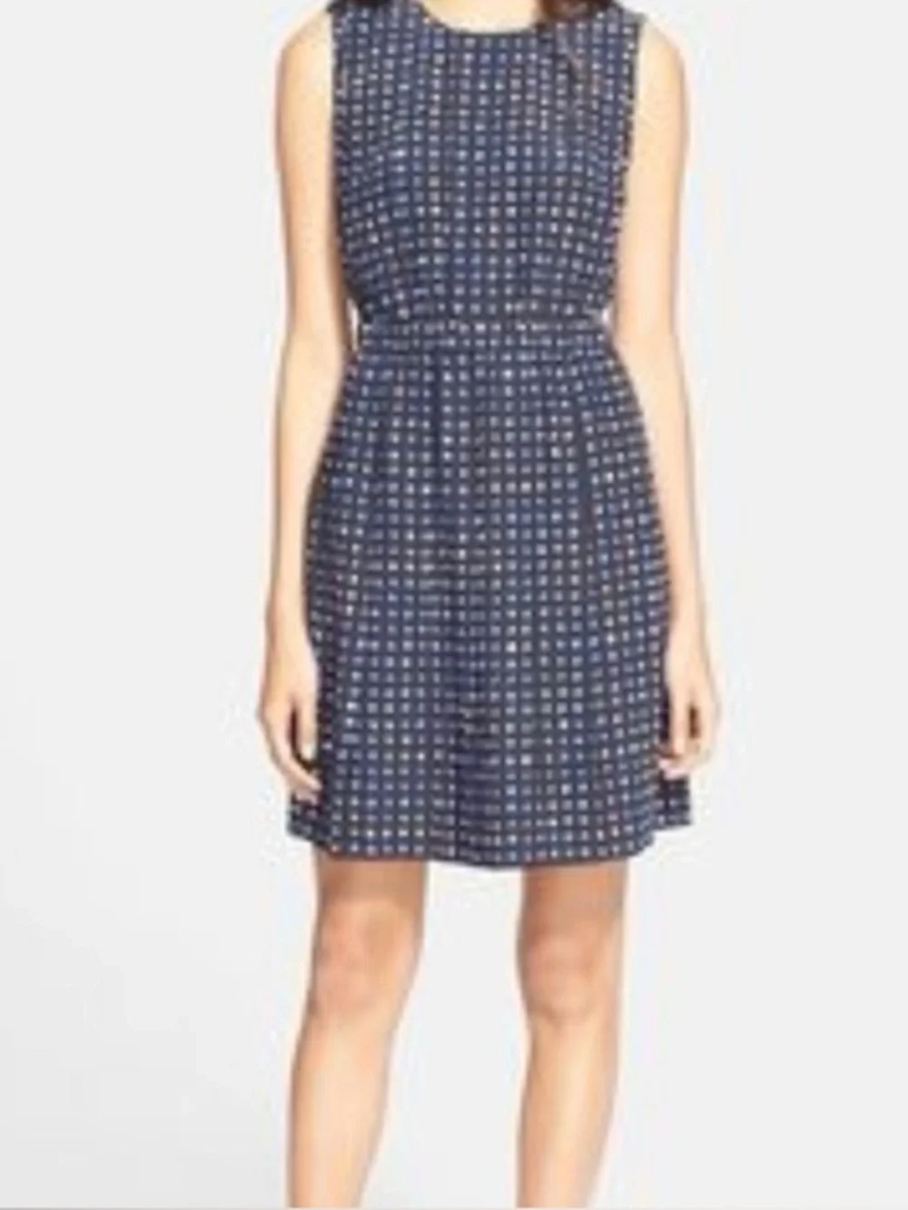 Kate Spade Window Pane Plaid Pleated Silk Mini Dress Size 8