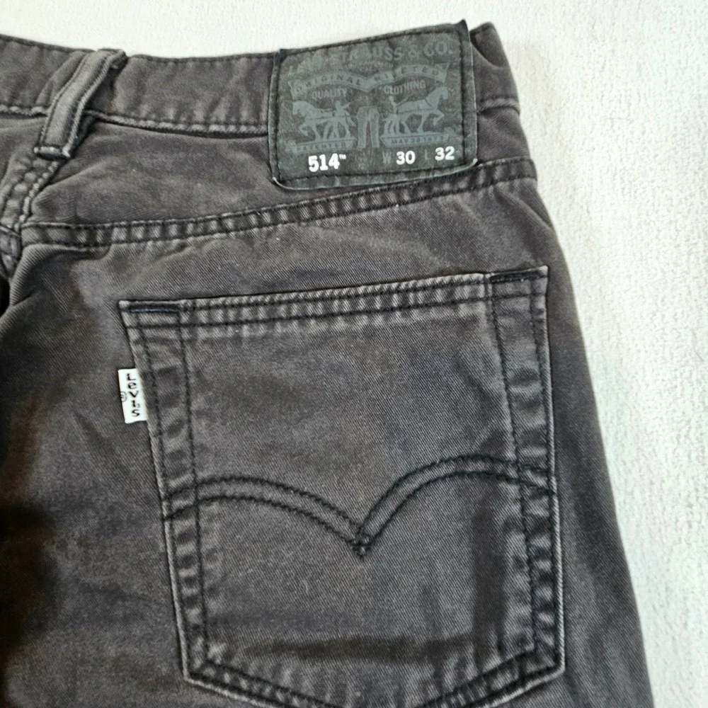 Levi's 514 Straight Fit Jeans Mens 30x32 Black Faded Denim Pants