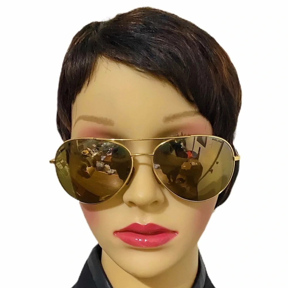 Police unisex S8991 aviator gold sunglasses