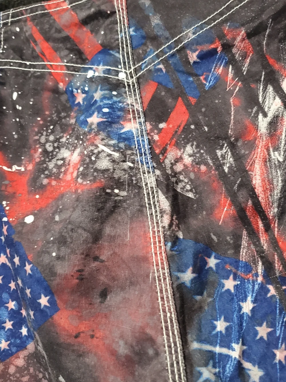 Vintage MMA Elite American Flag Skull Fight Board Shorts Mens L Patriotic USA