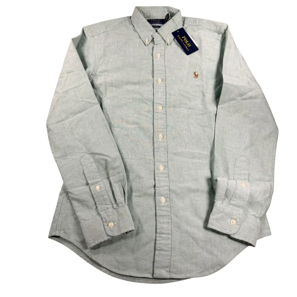 Polo Ralph Lauren Mens Slim Fit Oxford Shirt Green Small NWT New 710792161023