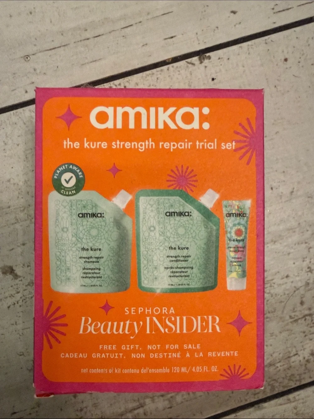 amika The Kure Strength Repair  Hair Trio - Mint Green travel size