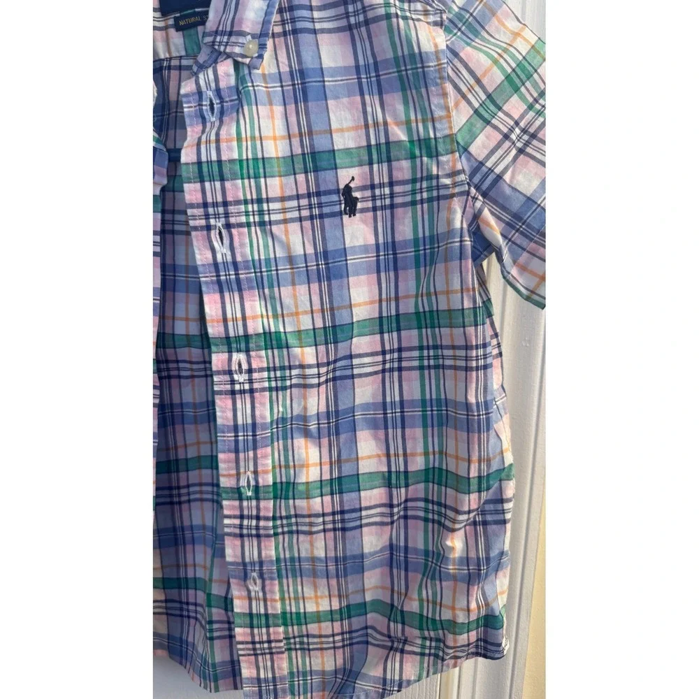 Ralph Lauren Shirt Kids 5 Plaid Short Sleeve Button Down Collared‎