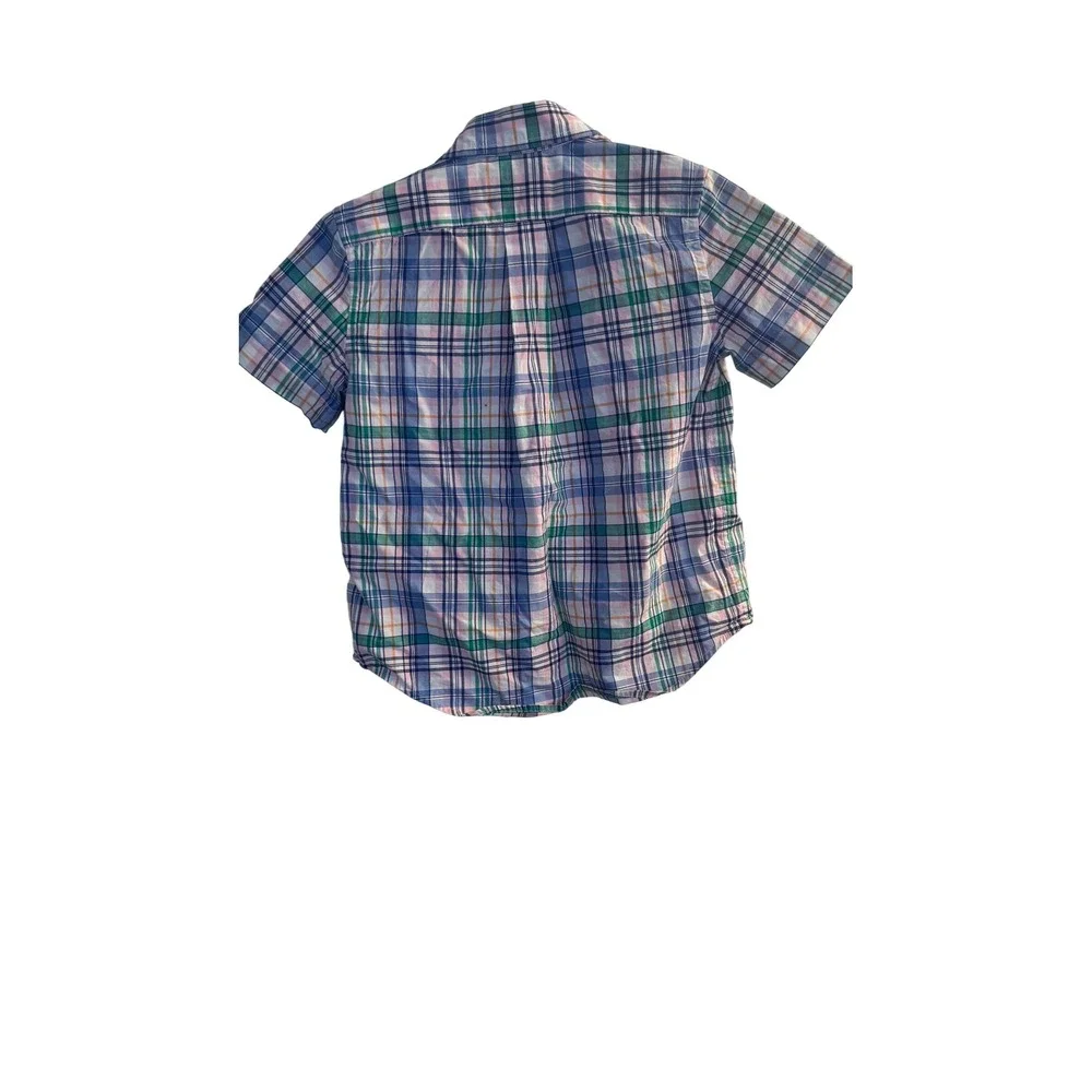 Ralph Lauren Shirt Kids 5 Plaid Short Sleeve Button Down Collared‎