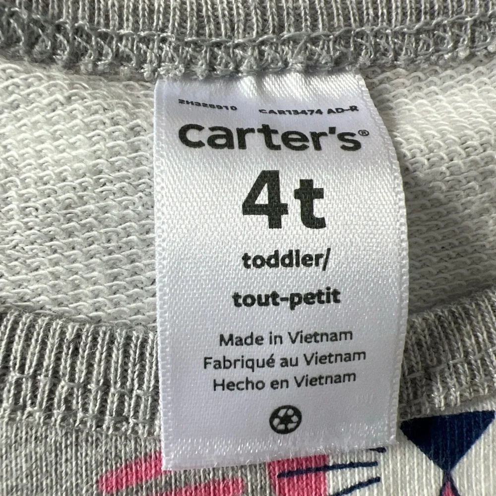 Carter's Toddler Girls 2-Piece Lion‎ Gray Sweatshirt & Jogger Pants Set Size 4T