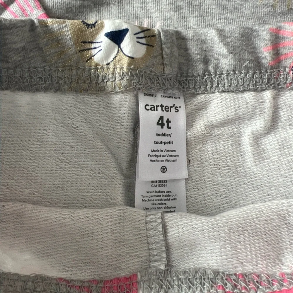Carter's Toddler Girls 2-Piece Lion‎ Gray Sweatshirt & Jogger Pants Set Size 4T