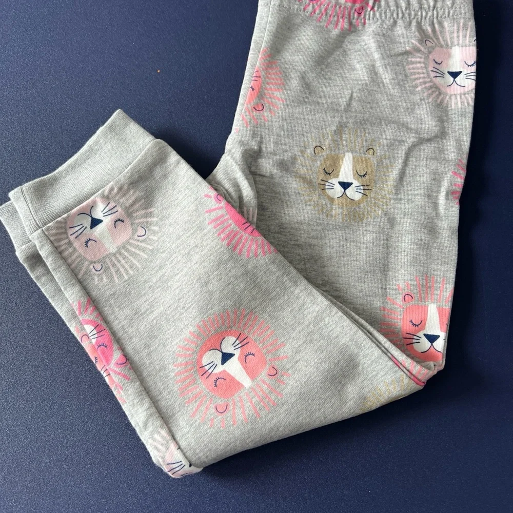 Carter's Toddler Girls 2-Piece Lion‎ Gray Sweatshirt & Jogger Pants Set Size 4T