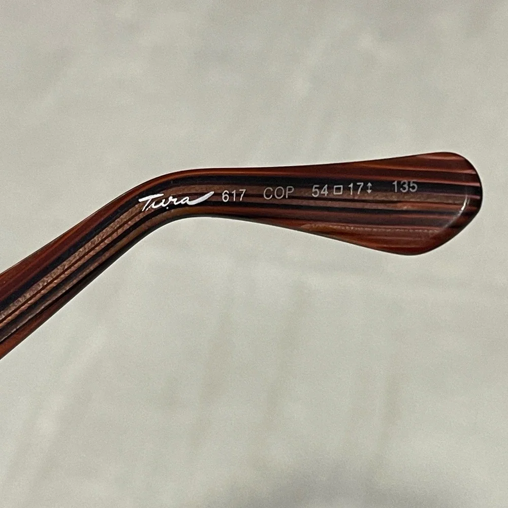 Tura 617 COP Oval Sunglasses Brown Wood Grain Gold Accents Italy FRAMES‎ ONLY