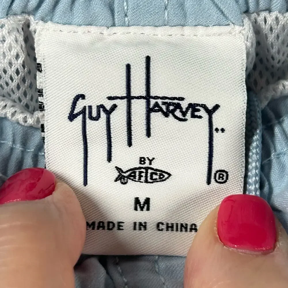 Guy Harvey Swim Trunks Size Medium Swordfish Vacation Beach Boat Cruise Travel‎