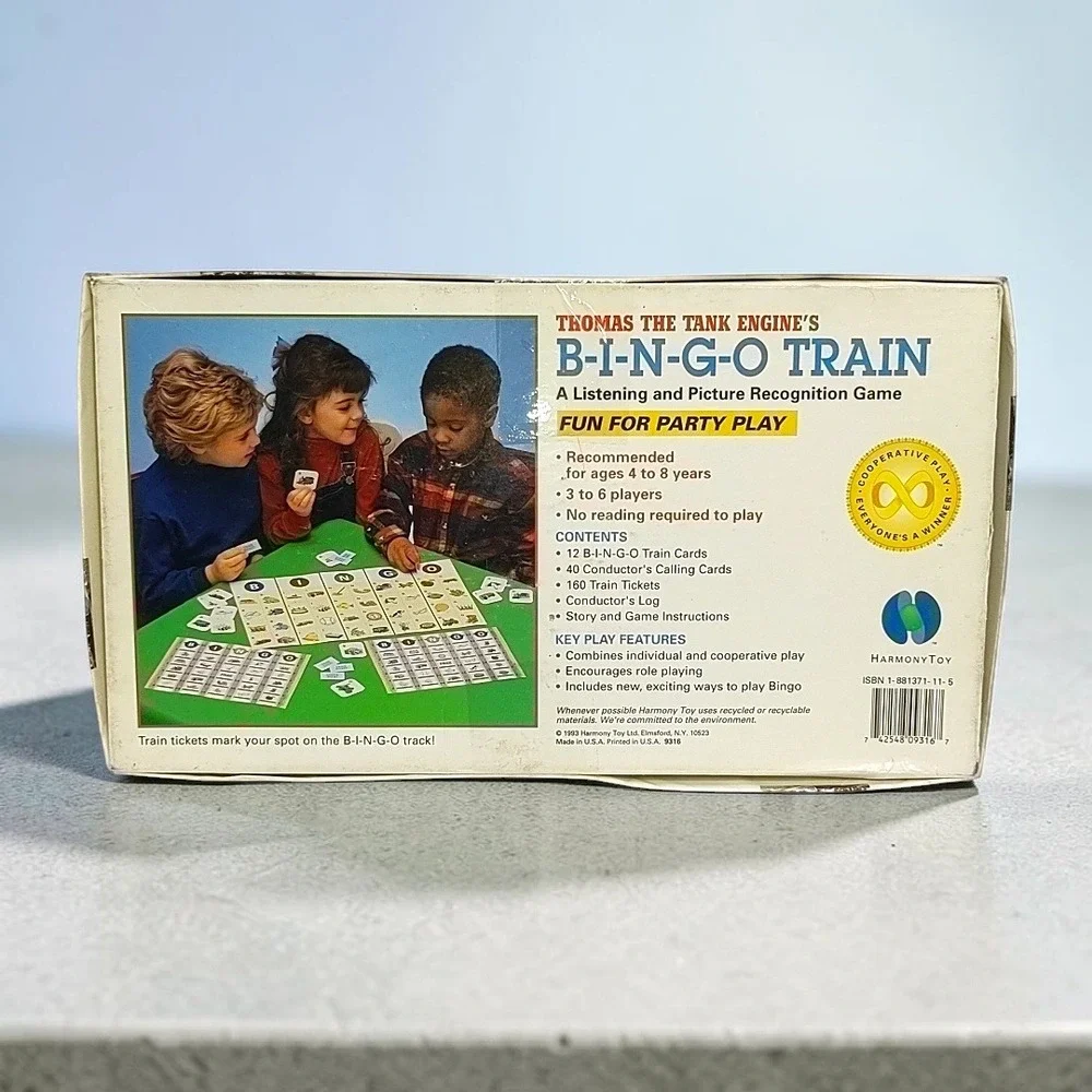 VTG 93 Thomas the Tank Engine Bingo Train Game Shining Time Station Harmony Toy