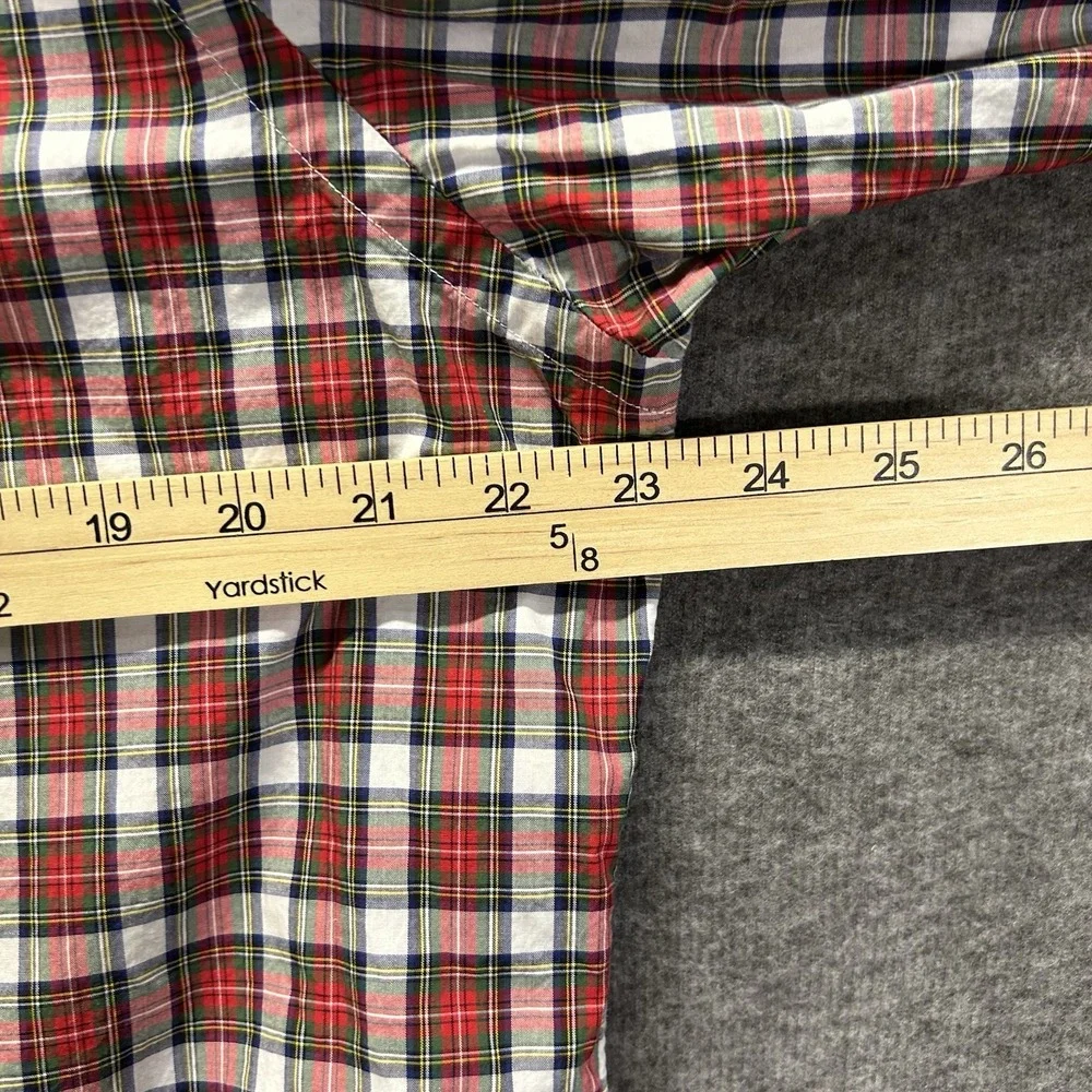 Polo Ralph Lauren Red Green‎ Plaid Button Down Dress Shirt Size Large
