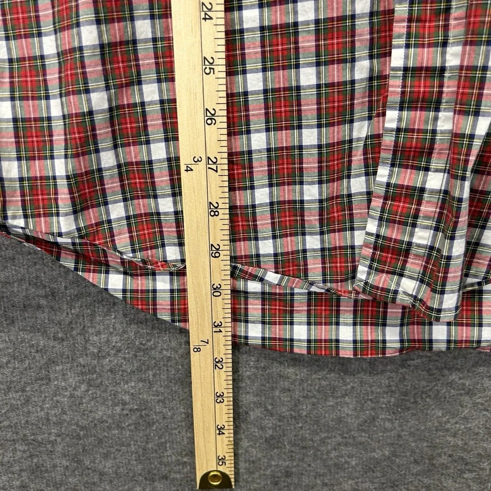 Polo Ralph Lauren Red Green‎ Plaid Button Down Dress Shirt Size Large