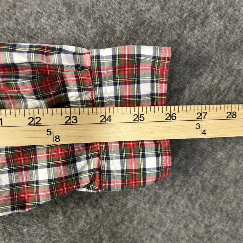Polo Ralph Lauren Red Green‎ Plaid Button Down Dress Shirt Size Large