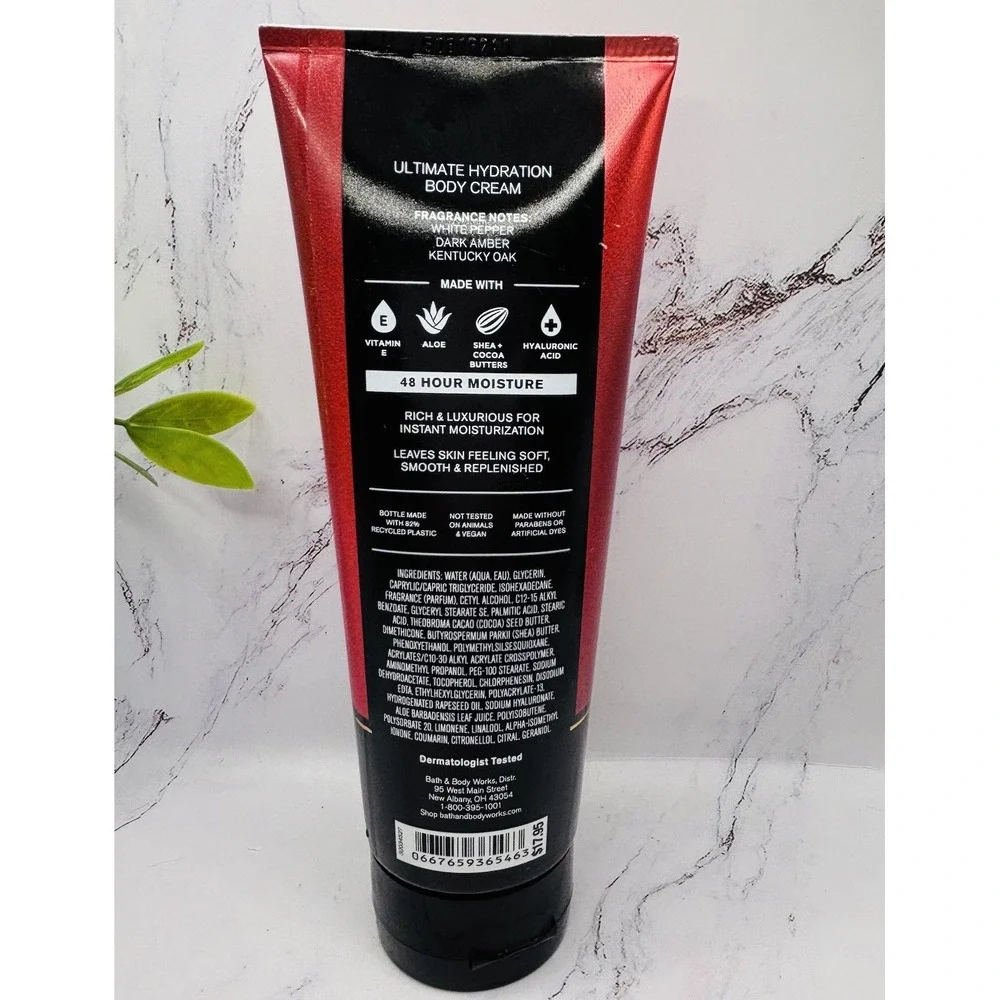 Bath & Body Works Bourbon Men's Collection Body‎ Cream for Men 8 oz New