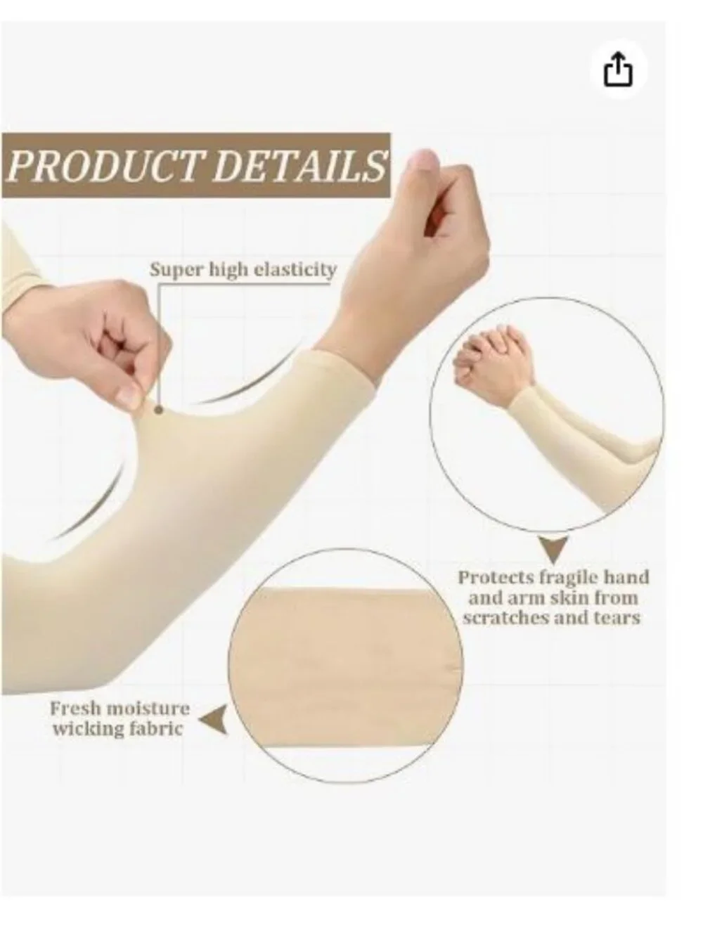 8 Pairs Protective Arm Sleeves for Thin Skin Bruise & Abrasion Protection