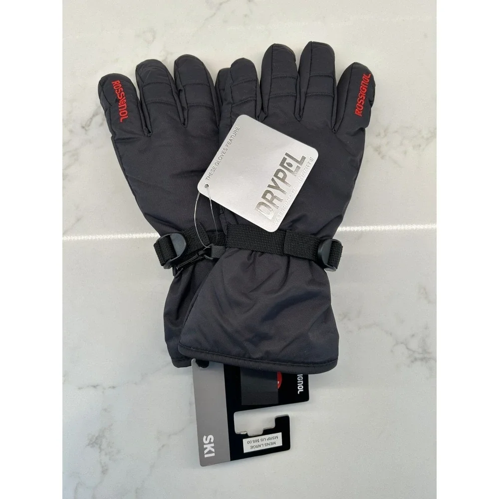 Rossignol Action Drypel Waterproof Ski‎ Gloves Womens Large Black Leather Trim