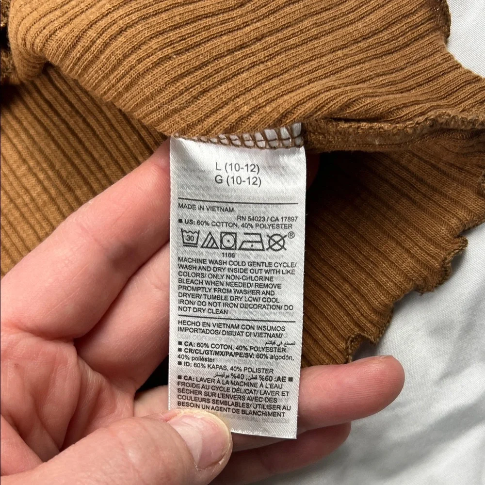 Old Navy Brown Ribbed Tank Top with Sunflower Design‎