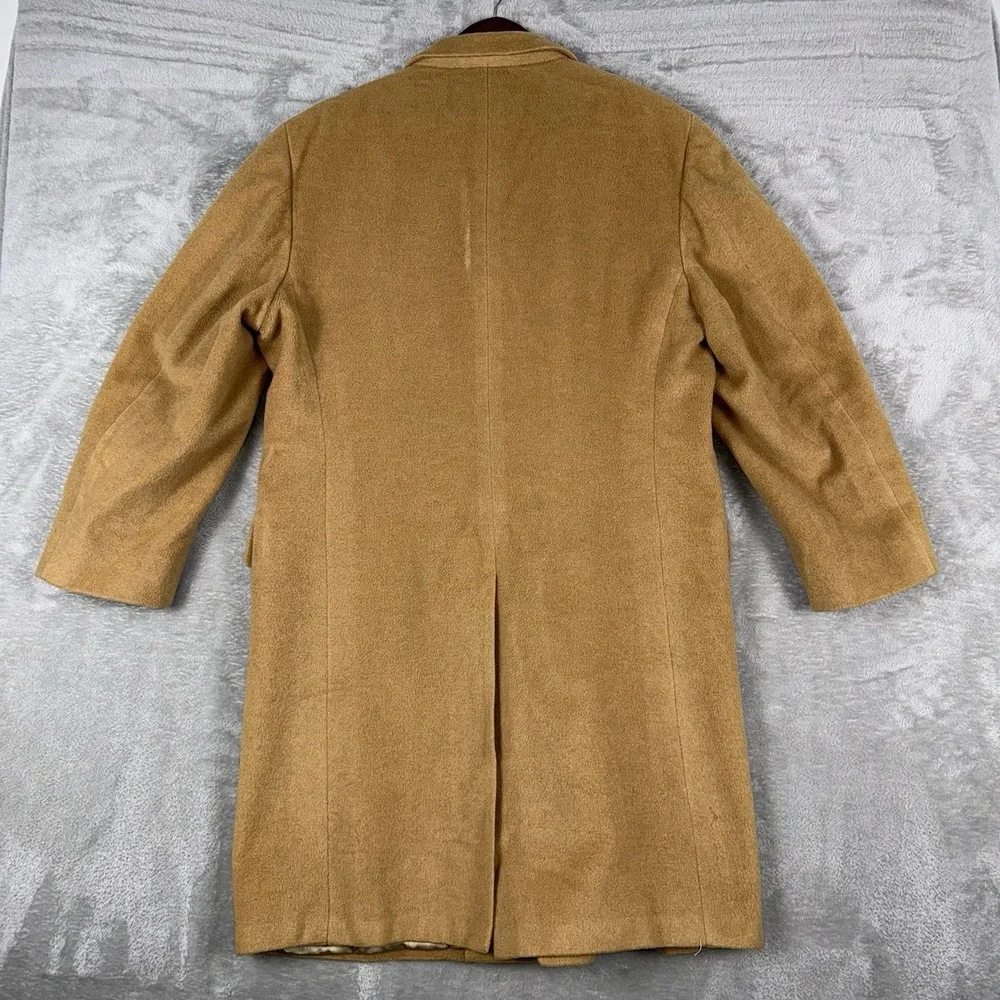 Varsity Town Clothes ‎ ORIENTAL CASHMERE Overcoat Top Coat 46R Golden Brown VTG
