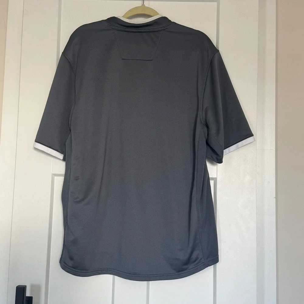 Adidas Climalite XL Gray 1/4 Zip Short Sleeve Pullover Red‎ W Logo