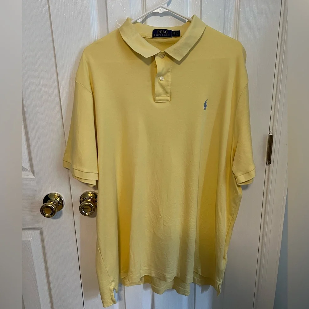 Polo Ralph Lauren‎ Mens XXL Yellow Cotton Short Sleeve Polo Shirt