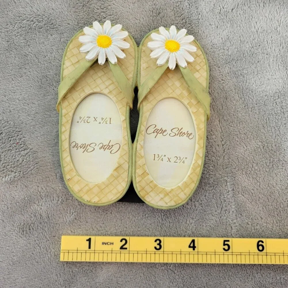Cape Shore Flip Flops Double Photo Frame Beach Tropical Resin Picture Frame S80E