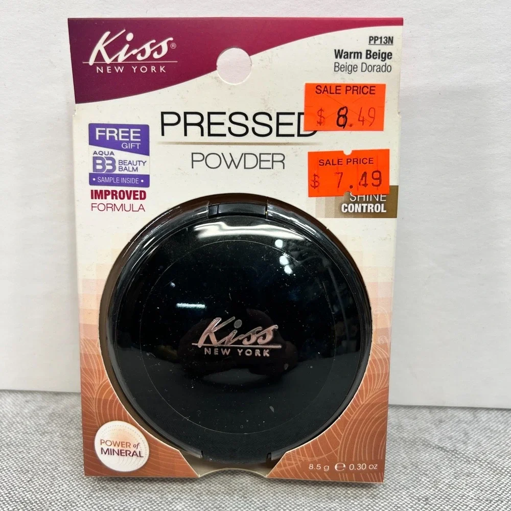 KISS‎ New York Pressed Powder Shine Control Warm Beige PP13N 8.5 g / .30 oz NIB