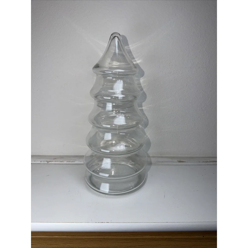 Vintage Clear Apothecary‎ Tree 6 Tier Clear Glass Christmas Tree Shaped Jar