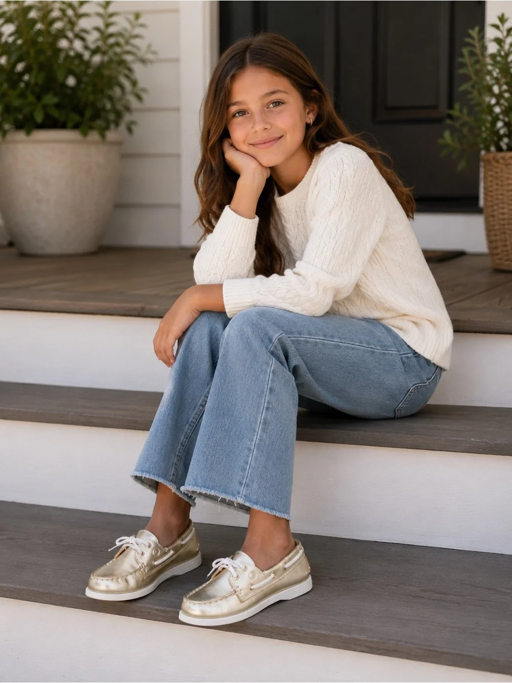 Sperry shiny metallic